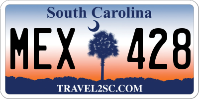 SC license plate MEX428