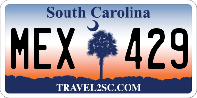 SC license plate MEX429