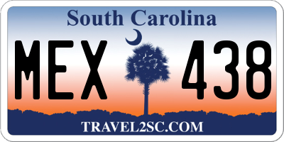 SC license plate MEX438