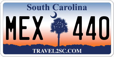 SC license plate MEX440