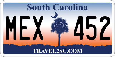 SC license plate MEX452