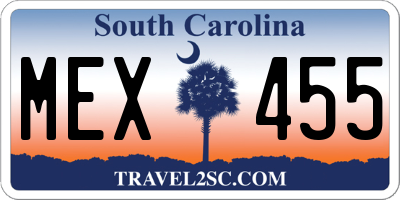 SC license plate MEX455