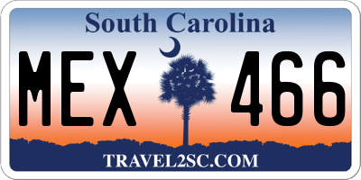 SC license plate MEX466