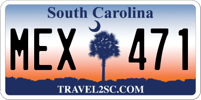 SC license plate MEX471