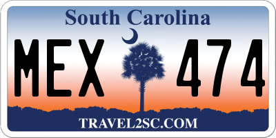 SC license plate MEX474