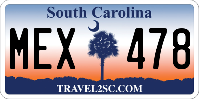SC license plate MEX478
