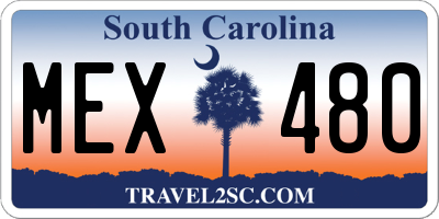 SC license plate MEX480