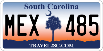 SC license plate MEX485