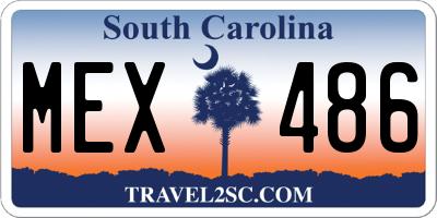 SC license plate MEX486