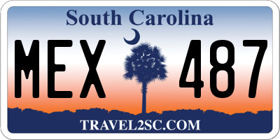 SC license plate MEX487