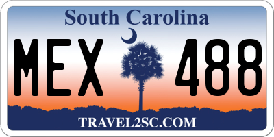 SC license plate MEX488