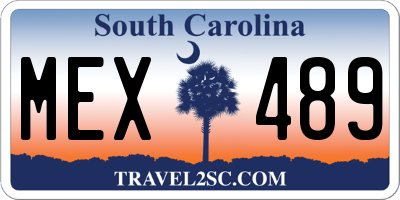 SC license plate MEX489