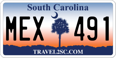 SC license plate MEX491