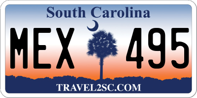 SC license plate MEX495