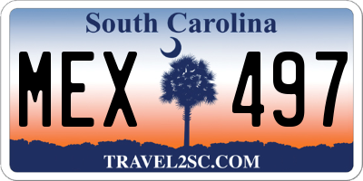 SC license plate MEX497