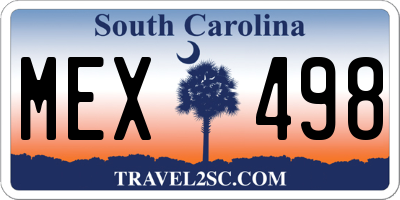 SC license plate MEX498
