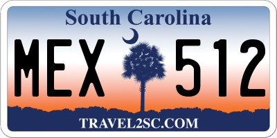 SC license plate MEX512