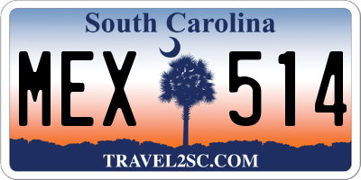 SC license plate MEX514