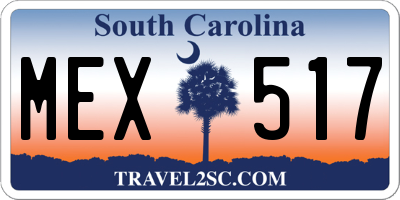 SC license plate MEX517