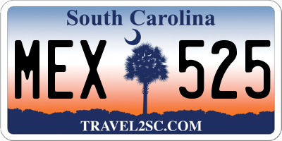 SC license plate MEX525