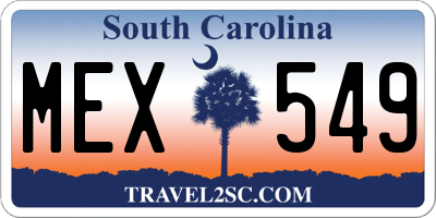 SC license plate MEX549