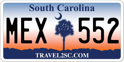 SC license plate MEX552