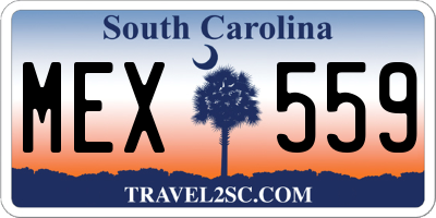 SC license plate MEX559