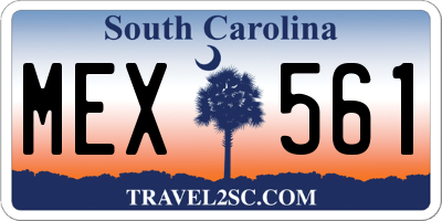 SC license plate MEX561