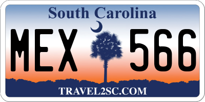 SC license plate MEX566
