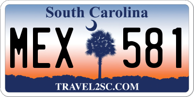 SC license plate MEX581