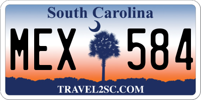 SC license plate MEX584