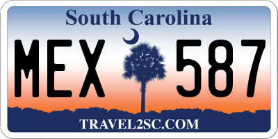 SC license plate MEX587