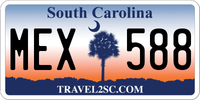 SC license plate MEX588