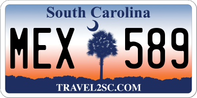 SC license plate MEX589