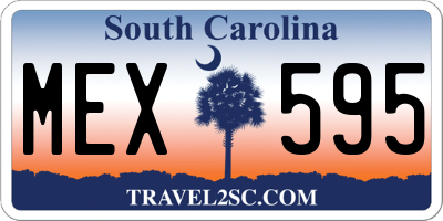 SC license plate MEX595