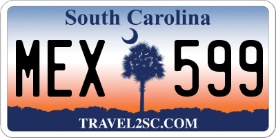 SC license plate MEX599