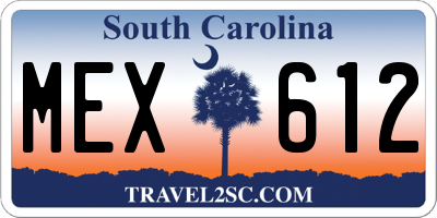 SC license plate MEX612