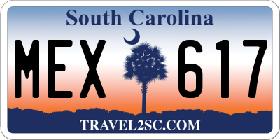 SC license plate MEX617