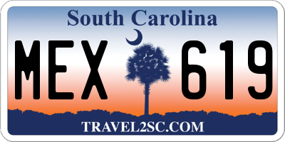 SC license plate MEX619