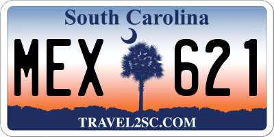 SC license plate MEX621