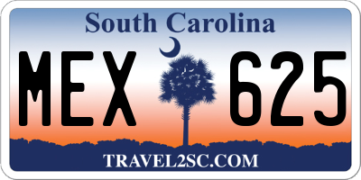 SC license plate MEX625