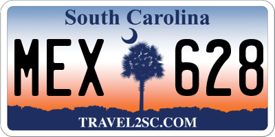 SC license plate MEX628