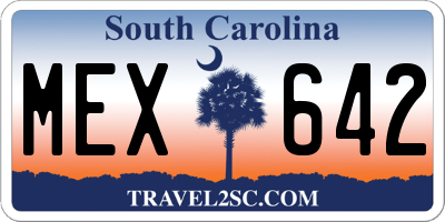 SC license plate MEX642