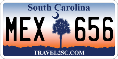 SC license plate MEX656