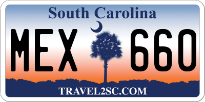 SC license plate MEX660