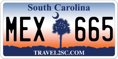 SC license plate MEX665