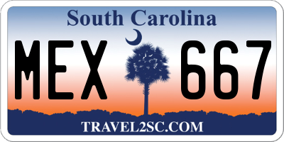 SC license plate MEX667