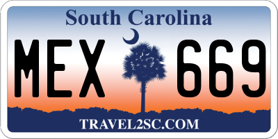 SC license plate MEX669