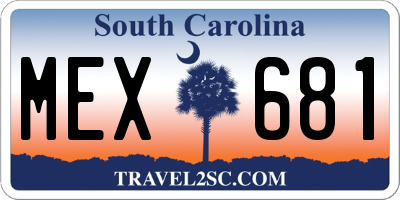 SC license plate MEX681