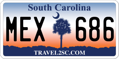 SC license plate MEX686